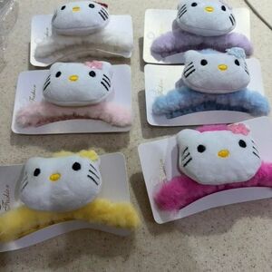 Hello Kitty Cute Cat Face Hair Clips Set